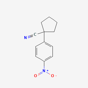1-(4-Nitrophenyl)cyclopentanecarbonitrile chemical structure (CAS 91392-33-5)