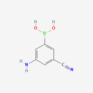 (3-Amino-5-cyanophenyl)boronic acid chemical structure (CAS 913943-05-2)