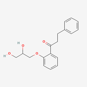 1-(2-(2,3-Dihydroxypropoxy)phenyl)-3-phenylpropan-1-one chemical structure (CAS 91401-73-9)