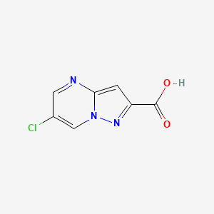 6-Chloropyrazolo[1,5-a]pyrimidine-2-carboxylic acid chemical structure (CAS 914206-75-0)