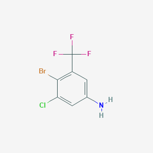 4-Bromo-3-chloro-5-(trifluoromethyl)aniline chemical structure (CAS 914225-58-4)