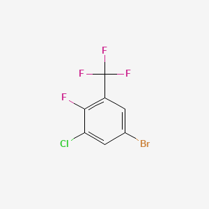 5-Bromo-1-chloro-2-fluoro-3-(trifluoromethyl)benzene chemical structure (CAS 914225-67-5)