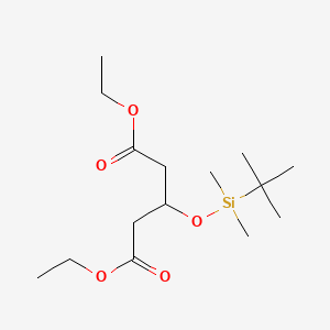 Diethyl 3-(tert-Butyldimethylsilyloxy)glutarate chemical structure (CAS 91424-39-4)