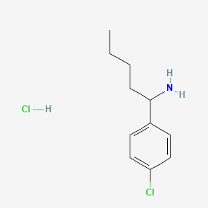 1-(4-Chlorophenyl)pentan-1-amine hydrochloride chemical structure (CAS 91428-39-6)