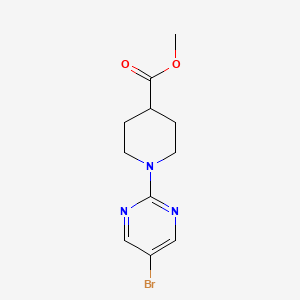 Methyl 1-(5-bromopyrimidin-2-yl)piperidine-4-carboxylate chemical structure (CAS 914347-01-6)