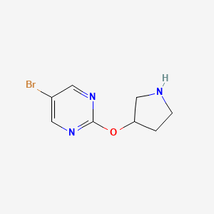 5-Bromo-2-(pyrrolidin-3-yloxy)pyrimidine chemical structure (CAS 914347-82-3)