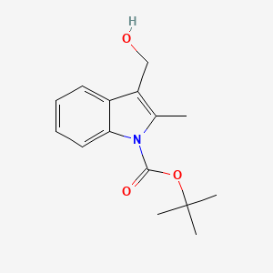 tert-Butyl 3-(hydroxymethyl)-2-methyl-1H-indole-1-carboxylate chemical structure (CAS 914349-13-6)