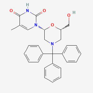 1-((2R,6S)-6-(Hydroxymethyl)-4-tritylmorpholin-2-yl)-5-methylpyrimidine-2,4(1H,3H)-dione chemical structure (CAS 914361-76-5)