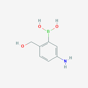 (5-Amino-2-(hydroxymethyl)phenyl)boronic acid chemical structure (CAS 914397-76-5)