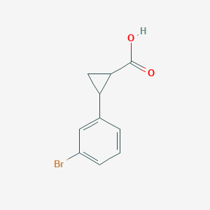 2-(3-Bromophenyl)cyclopropanecarboxylic acid chemical structure (CAS 91445-84-0)