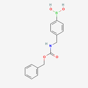 (4-((((Benzyloxy)carbonyl)amino)methyl)phenyl)boronic acid chemical structure (CAS 914452-61-2)