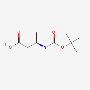 (R)-3-((tert-Butoxycarbonyl)(methyl)amino)butanoic acid chemical structure (CAS 914461-60-2)