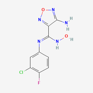 4-Amino-N'-(3-chloro-4-fluorophenyl)-N-hydroxy-1,2,5-oxadiazole-3-carboximidamide chemical structure (CAS 914471-09-3)