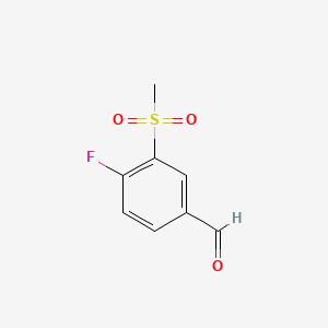 4-Fluoro-3-(methylsulfonyl)benzaldehyde chemical structure (CAS 914636-50-3)