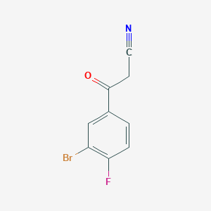 3-(3-Bromo-4-fluorophenyl)-3-oxopropanenitrile chemical structure (CAS 914636-74-1)