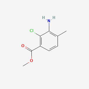Methyl 3-amino-2-chloro-4-methylbenzoate chemical structure (CAS 914643-08-6)