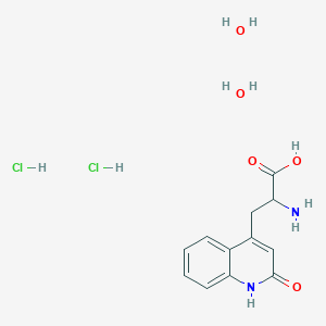 2-Amino-3-(2-oxo-1,2-dihydroquinolin-4-yl)propanoic acid dihydrochloride dihydrate chemical structure (CAS 914769-50-9)