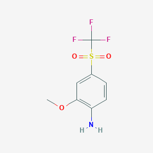 2-Methoxy-4-((trifluoromethyl)sulfonyl)aniline chemical structure (CAS 914776-02-6)