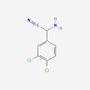 2-Amino-2-(3,4-dichlorophenyl)acetonitrile chemical structure (CAS 91481-25-3)