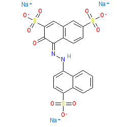 Sodium 3-hydroxy-4-((4-sulfonatonaphthalen-1-yl)diazenyl)naphthalene-2,7-disulfonate chemical structure (CAS 915-67-3)