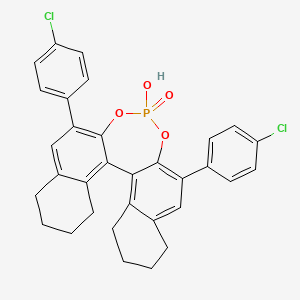 (11bR)-2,6-Bis(4-chlorophenyl)-4-hydroxy-8,9,10,11,12,13,14,15-octahydrodinaphtho[2,1-d:1',2'-f][1,3,2]dioxaphosphepine 4-oxide chemical structure (CAS 915038-16-3)