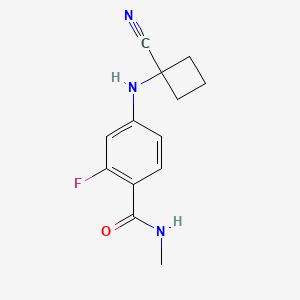 4-((1-Cyanocyclobutyl)amino)-2-fluoro-N-methylbenzamide chemical structure (CAS 915087-26-2)