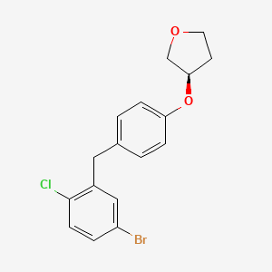 (R)-3-(4-(5-Bromo-2-chlorobenzyl)phenoxy)tetrahydrofuran chemical structure (CAS 915095-90-8)