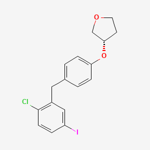 (S)-3-(4-(2-Chloro-5-iodobenzyl)phenoxy)tetrahydrofuran chemical structure (CAS 915095-94-2)