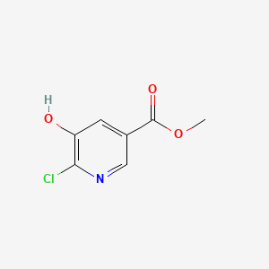 Methyl 6-chloro-5-hydroxynicotinate chemical structure (CAS 915107-30-1)