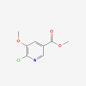 Methyl 6-chloro-5-methoxynicotinate chemical structure (CAS 915107-31-2)