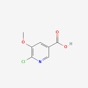 6-Chloro-5-methoxynicotinic acid chemical structure (CAS 915107-39-0)