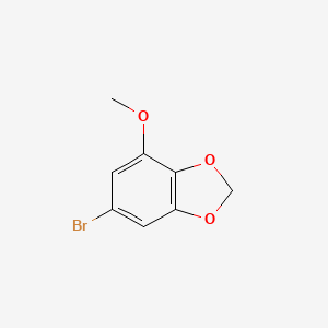 6-Bromo-4-methoxybenzo[d][1,3]dioxole chemical structure (CAS 91511-83-0)