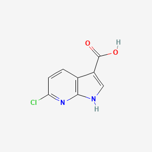 6-Chloro-1H-pyrrolo[2,3-b]pyridine-3-carboxylic acid chemical structure (CAS 915140-96-4)