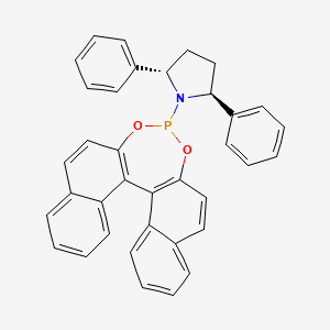 (11bS)-(2S,5S)-1-(Dinaphtho[2,1-d:1',2'-f][1,3,2]dioxaphosphepin-4-yl)-2,5-diphenylpyrrolidine chemical structure (CAS 915296-01-4)