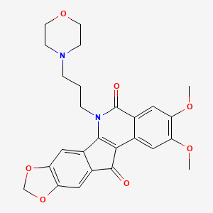 2,3-Dimethoxy-6-(3-morpholinopropyl)-5H-[1,3]dioxolo[4',5':5,6]indeno[1,2-c]isoquinoline-5,12(6H)-dione chemical structure (CAS 915303-09-2)