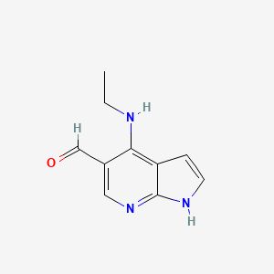 4-(Ethylamino)-1H-pyrrolo[2,3-b]pyridine-5-carbaldehyde chemical structure (CAS 915403-16-6)