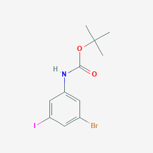tert-Butyl (3-bromo-5-iodophenyl)carbamate chemical structure (CAS 915413-42-2)