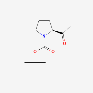 (S)-tert-Butyl 2-acetylpyrrolidine-1-carboxylate chemical structure (CAS 91550-08-2)