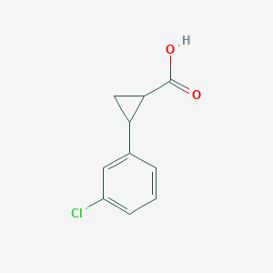 2-(3-Chlorophenyl)cyclopropanecarboxylic acid chemical structure (CAS 91552-11-3)