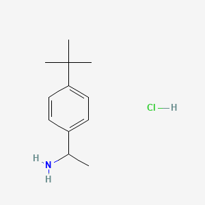 1-(4-(tert-Butyl)phenyl)ethan-1-amine hydrochloride chemical structure (CAS 91552-71-5)