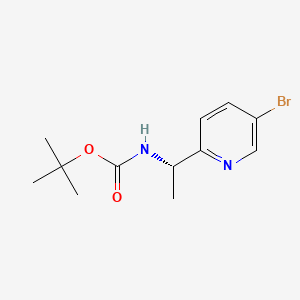 (S)-tert-Butyl (1-(5-bromopyridin-2-yl)ethyl)carbamate chemical structure (CAS 915720-71-7)