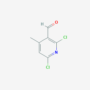 2,6-Dichloro-4-methylnicotinaldehyde chemical structure (CAS 91591-70-7)