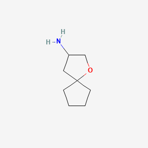 1-Oxaspiro[4.4]nonan-3-amine chemical structure (CAS 915920-80-8)