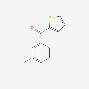 (3,4-Dimethylphenyl)(thiophen-2-yl)methanone chemical structure (CAS 915923-80-7)
