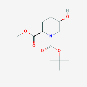 (2S,5S)-1-tert-Butyl 2-methyl 5-hydroxypiperidine-1,2-dicarboxylate chemical structure (CAS 915976-32-8)