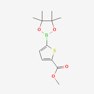 Methyl 5-(4,4,5,5-tetramethyl-1,3,2-dioxaborolan-2-yl)thiophene-2-carboxylate chemical structure (CAS 916138-13-1)
