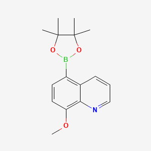 8-Methoxy-5-(4,4,5,5-tetramethyl-1,3,2-dioxaborolan-2-yl)quinoline chemical structure (CAS 916162-54-4)