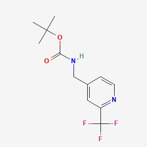 tert-Butyl ((2-(trifluoromethyl)pyridin-4-yl)methyl)carbamate chemical structure (CAS 916210-33-8)