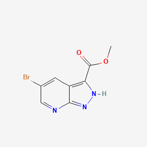 Methyl 5-bromo-1H-pyrazolo[3,4-b]pyridine-3-carboxylate chemical structure (CAS 916325-84-3)