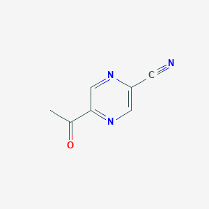 5-Acetylpyrazine-2-carbonitrile chemical structure (CAS 916333-43-2)